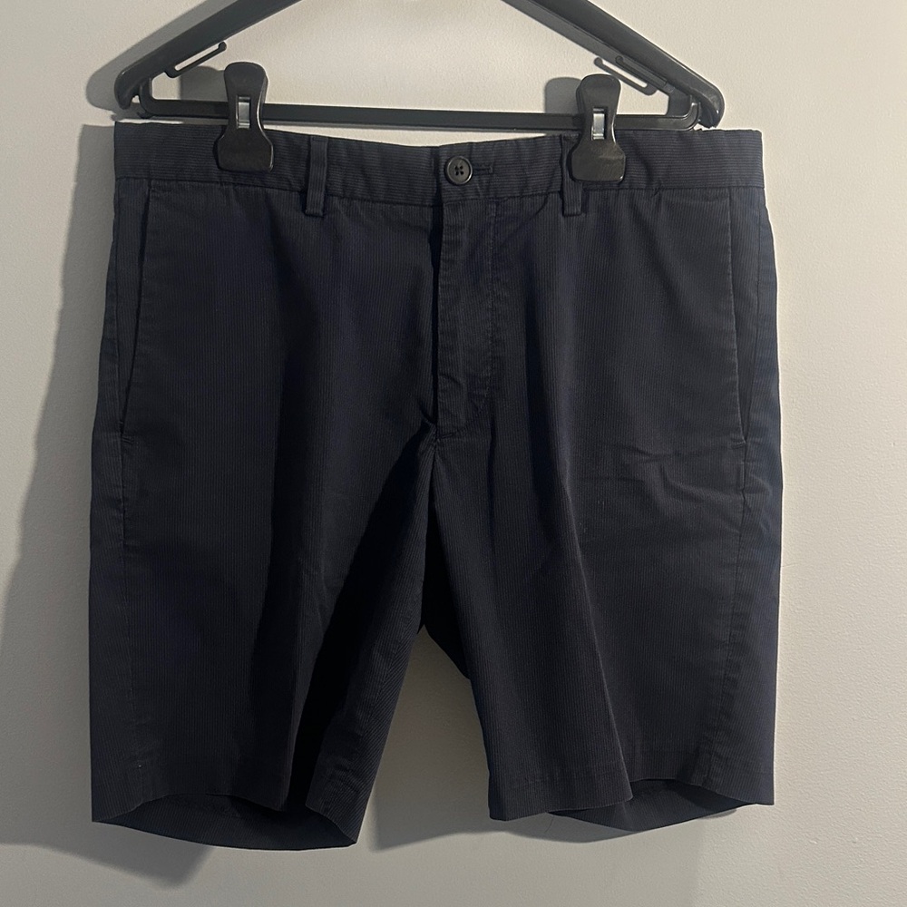 Theory Men's Navy Flat Front Shorts